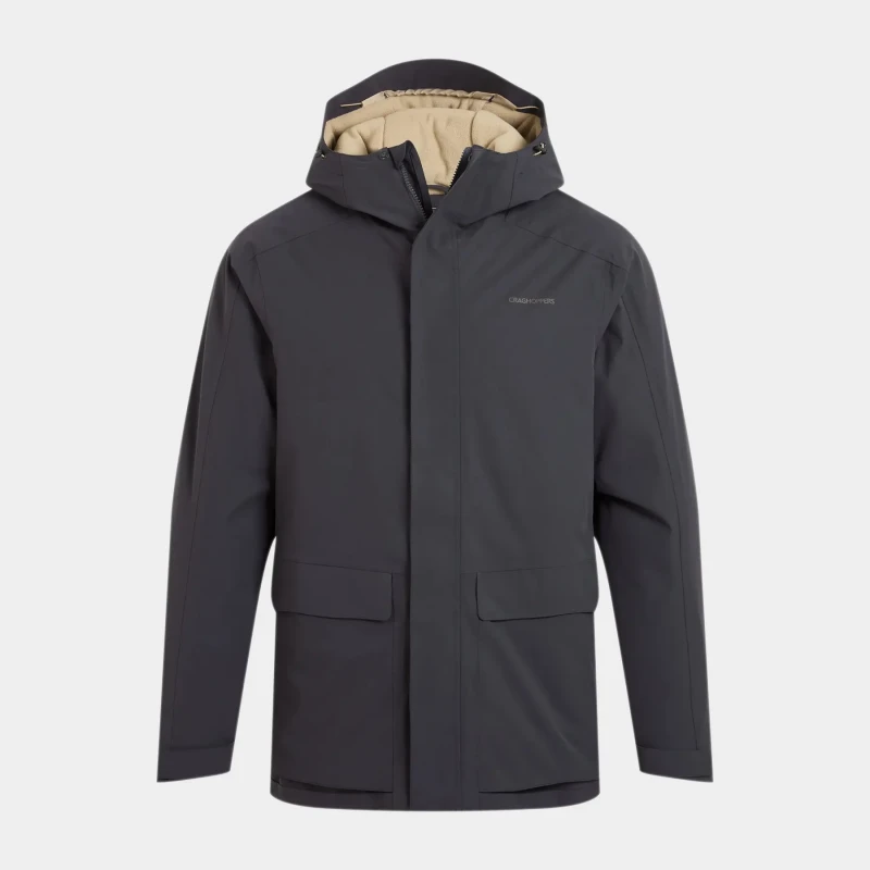 Image of Craghoppers Craghoppers Men Lorton Thermic Hooded Waterproof Breathable Padded Jacket in Dark Grey Size: 2X-large Dark Grey XXL Male 5063260129978