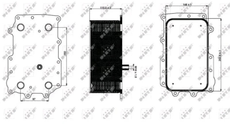 Image of NRF 31335 Oil Cooler EASY FIT with gaskets/seals Aluminium Oil Cooler,engine oil (469)