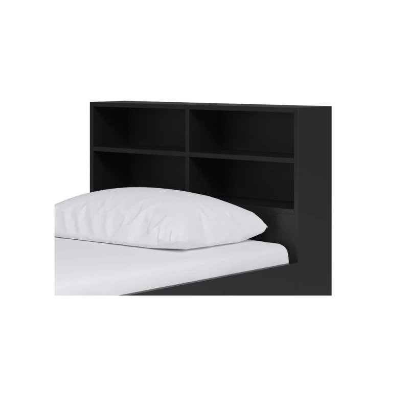 Image of KUDL HOME Bookcase Headboard Attachment in Black Unisex