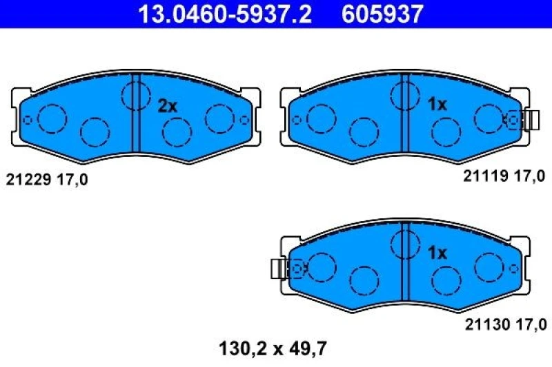 Image of ATE 13.0460-5937.2 Brake pad set with acoustic wear warning Brake Pad Set,disc brake (402)