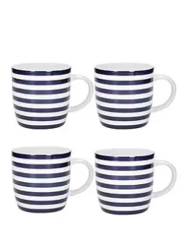 Image of Kitchencraft Nautical Stripe Set Of 4 Barrel Mugs