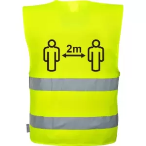 Image of Portwest Hi Vis 2m Social Distancing Vest Yellow S / M