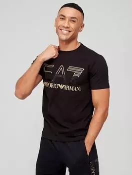 image of EA7 Emporio Armani Large Logo T-Shirt - Black Size M Men