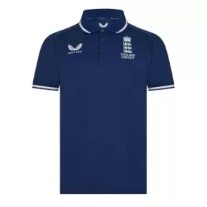 image of Castore England Cricket SS Polo Shirt - Blue