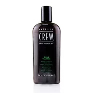 image of American Crew 3-In-1 Tea Tree Shampoo, Conditioner and Body Wash 250ml