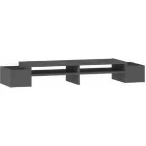 Image of Vidaxl - Monitor Stand Grey 100x27.5x15cm Solid Wood Pine Grey