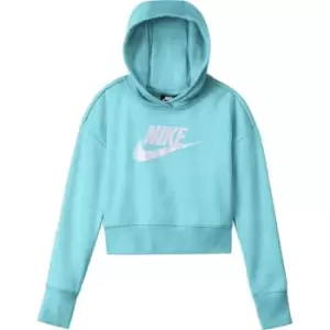 image of Nike Club Crop Hoody Junior Girls - Blue