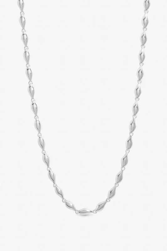 Image of Inicio Womens Sterling Silver Plated Polished Wave Necklace - Gift Pouch Silver Female One Size