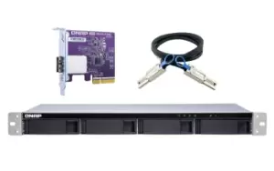 Image of QNAP TL-R400S/48TB TOSH 4 Bay Rack HDD/SSD enclosure Black, Grey...