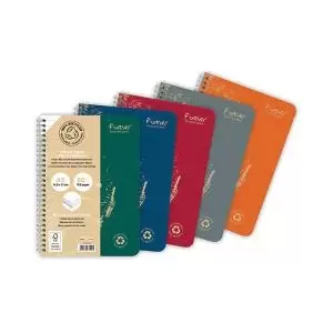 Image of Forever Wirebound Notebook Lined 90gsm A5 Assorted Pack of 5 68416C