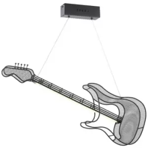 image of Onli Rock Guitar Integrated LED Pendant Ceiling Light, Black