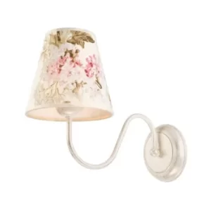 Image of Aleksis Wall Lamp With Shade With Fabric Shade, White, 1x E27