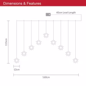 Image of 3D Star V Shape Curtain Lights - Warm White