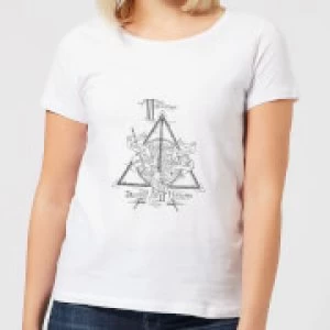 Image of Harry Potter Three Dragons White Womens T-Shirt - White - 3XL