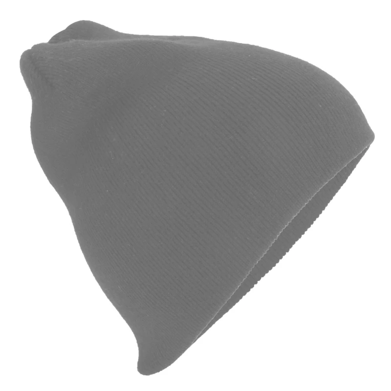 Image of Beechfield Beechfield Men Plain Basic Knitted Winter Beanie Hat in Mid Grey Mid Grey One Size Male 5055747773989