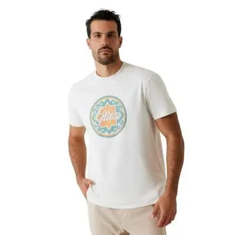 Image of Guess T-Shirt Guess Mosaic Tile Blanc Male S