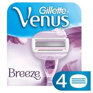 image of Gillette Venus Breeze Womens 4 Razor Blade Refills