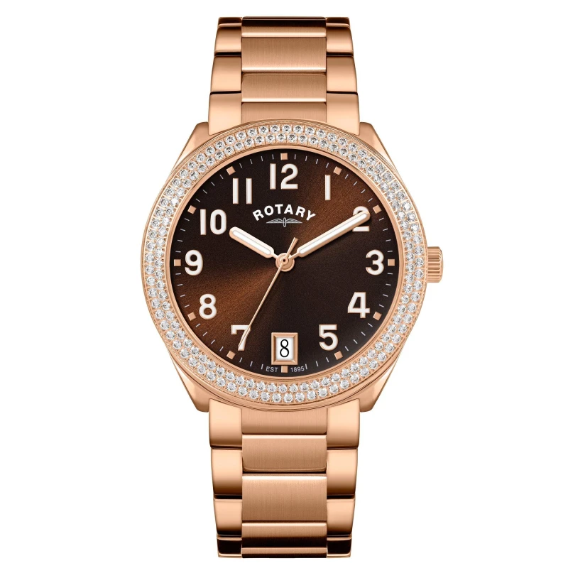 Image of Rotary Ladies Brilliance Stone Set SS Bracelet Wat Gold female One Size