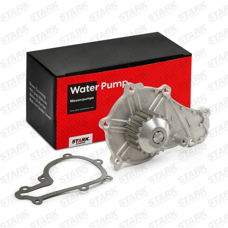 Image of STARK SKWP-0520016 Water pump Number of Teeth: 19, Cast Aluminium, with belt pulley, with gasket/seal Cast Aluminium Water Pump (1260)