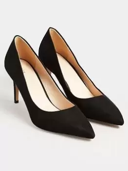 image of Long Tall Sally Point Court Shoe Black, Size 11, Women