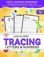 Image of learn to write tracing letters and numbers early learning workbook ages 3