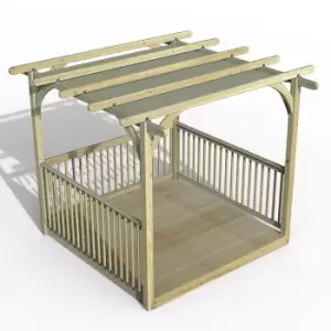 image of 8' x 8' Forest Pergola Deck Kit with Canopy No. 3 (2.4m x 2.4m)