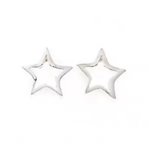 image of Beginnings Sterling Silver A686 Open Star Stud Earrings