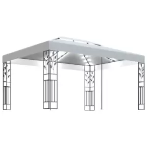 Image of Vidaxl Gazebo With Double Roof&led String Lights 3X4 M White