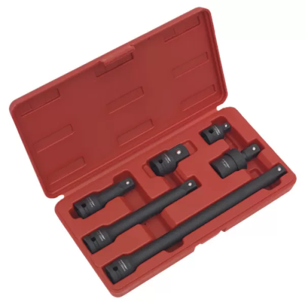 Image of Genuine SEALEY AK5514 Impact Adaptor & Extension Bar Set 6pc 1/2Sq Drive