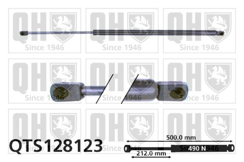 Image of QUINTON HAZELL Tailgate strut QUINTON HAZELL QTS128123