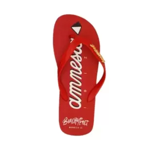Image of BeachyFeet Mens Amnesia Poolside Flip Flops (11 UK-12 UK) (Red)