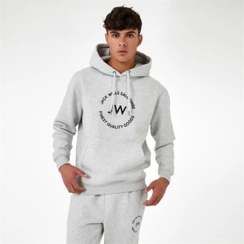 image of Jack Wills Circle Graphic Hoodie - Lt Ash Marl