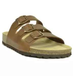 image of Sanosan Mens Lisbon Leather Sandals (11 UK) (Brown)