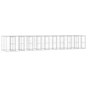 Image of Vidaxl Outdoor Dog Kennel Galvanised Steel 24.2 M