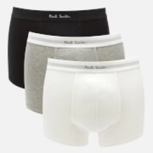 Image of Paul Smith Mens 3 Pack Trunk Boxer Shorts - Black/Grey/White - M