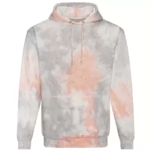 Image of Awdis Unisex Adult Tie Dye Hoodie (L) (Grey Pink Marble)