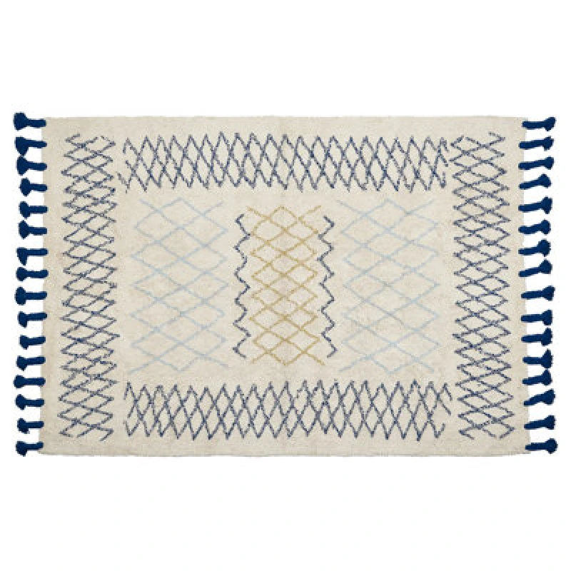 Image of Beliani Rug Erzincan Beige 140 X 200 Cm Cotton