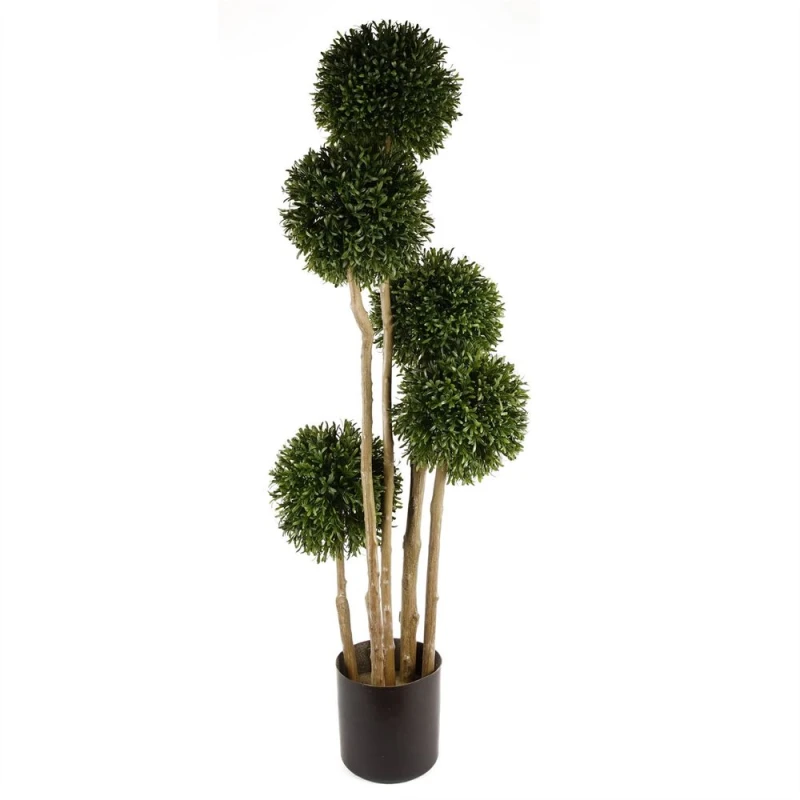 Image of Leaf Artificial Topiary Balls Topiary - 480 Leaves UV PROTECTED OUTDOOR Botanik Green