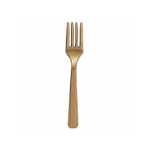 image of Gold Forks Plastic (Pack Of 20)