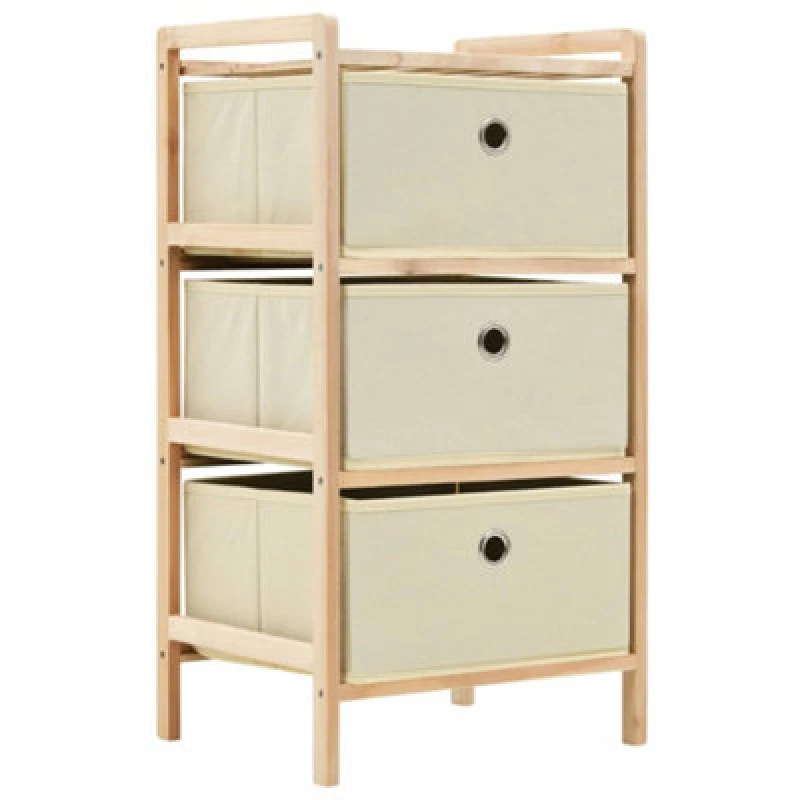 Image of VIDAXL Storage Rack with 3 Nonwoven Baskets Cedar Wood Beige Vidaxl 246433
