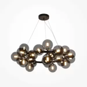 Image of Maytoni Maytoni Dallas Modern 25 Light Globe Pendant Ceiling Light Black, Smoky Shade, G9
