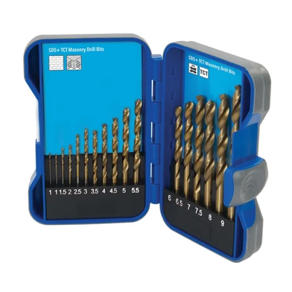 image of Silverline Titanium-Coated HSS Drill Bit Set 17pce - 1 - 9mm