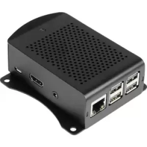 image of Joy-it rb-alucasep4+06 SBC housing Compatible with (development kits): Raspberry Pi Mounting brackets Black