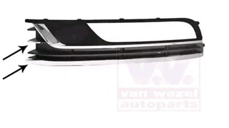 Image of VAN WEZEL 5740595 Bumper Grill ** Equipart ** Fitting Position: Left Front, with hole(s) for fog lights Ventilation Grille,bumper (244)
