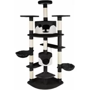 Image of Cat tree scratching post Nelly - cat scratching post, cat tower, scratching post - black/white - black/white