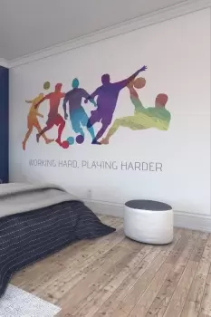 Image of Geo Footballers Wall Mural