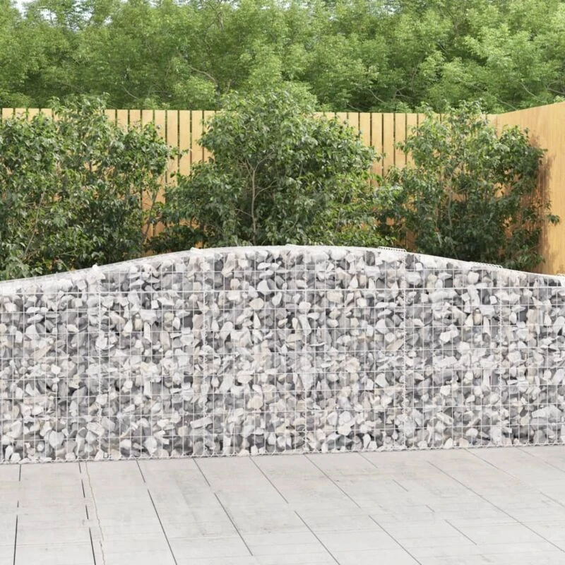Image of VIDAXL Arched Gabion Baskets 10 pcs 400x50x80/100cm Galvanised Iron Vidaxl 8720845565343