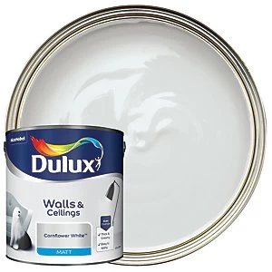 Image of Dulux Cornflower White Matt Emulsion Paint 2.5L