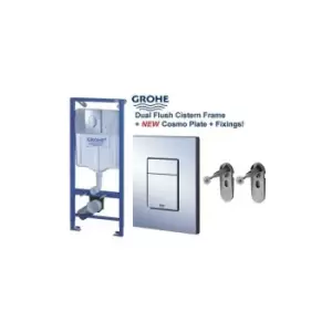 Image of Grohe - 38528 Rapid SL 3 in 1 WC Set 1.13m Concealed Frame Cistern Plate 38772001