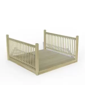 Image of Forest Garden Decking Kit 2.4 x 2.4m with 2 x Balustrade